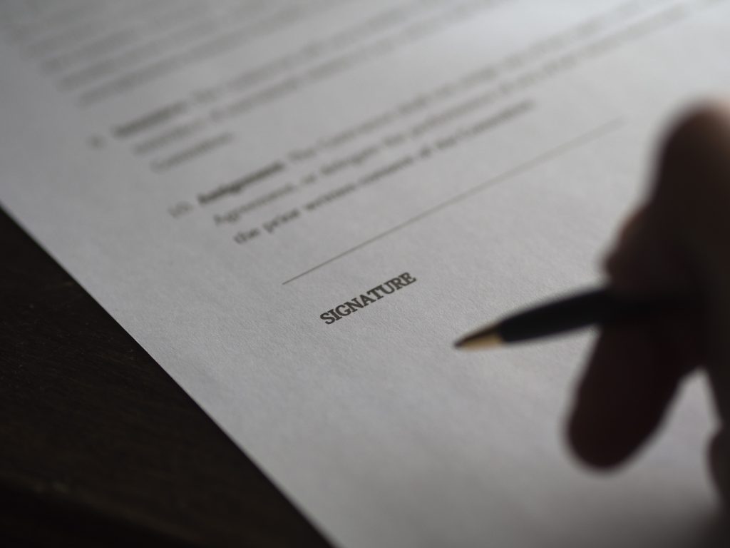 Signature block on document